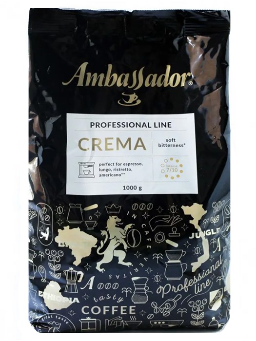 Кофе в зернах Ambassador Crema (Амбассадор Крема)  1 кг, вакуумная упаковка 000013 - фото 256