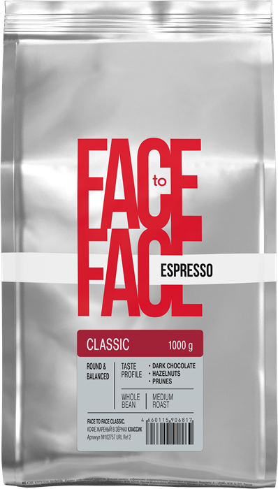 Кофе в зернах Face to Face «CLASSIC» 1 кг, вакуумная упаковка 12439 - фото 2664