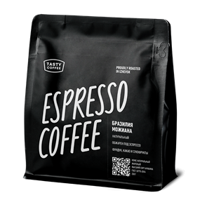 КОФЕ В ЗЕРНАХ TASTY COFFEE ЭСПРЕССО-СМЕСЬ БРАЗИЛИЯ МОЖИАНА 250 гр., ВАКУУМНАЯ УПАКОВКА artid4508